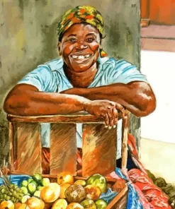 Jamaican Fruit Seller Diamond Painting