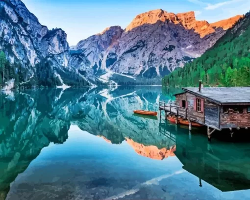 Lake Braies Diamond Painting