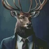 Mr Deer Wearing Clothes Diamond Painting