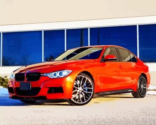 Orange Bmw 3 Diamond Painting