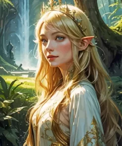 Anime Blonde Elf Diamond Painting