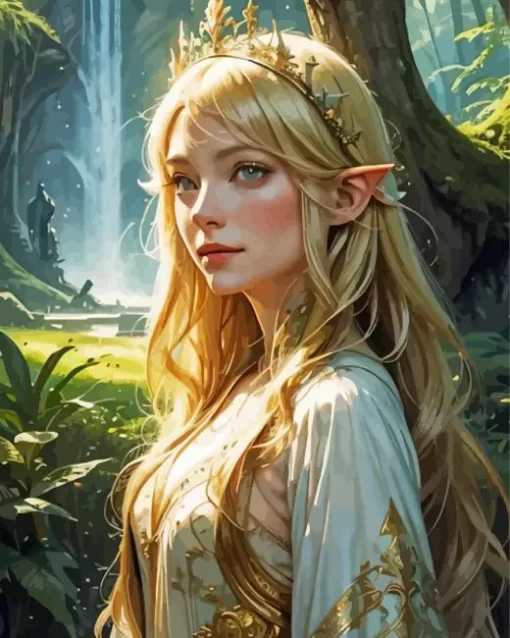 Anime Blonde Elf Diamond Painting