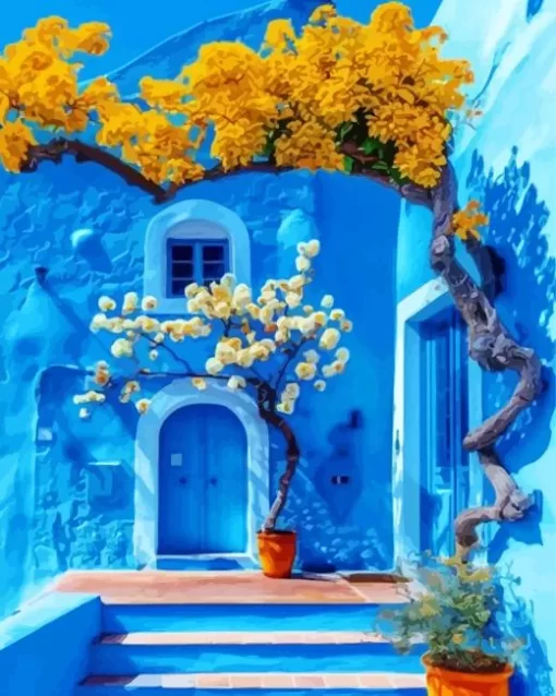 Blue House Diamond Painting