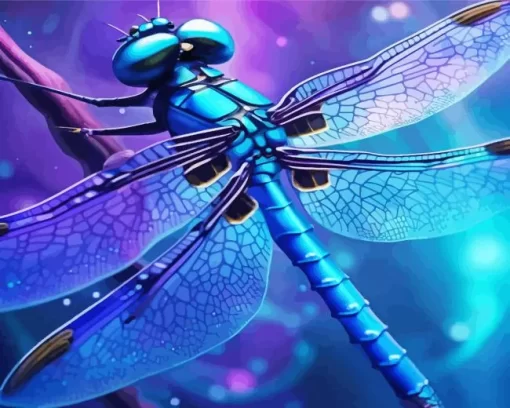 Blue And Black Dragonfly Diamond Painting