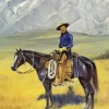 Cowboy On Black Western Horse Diamond Painting