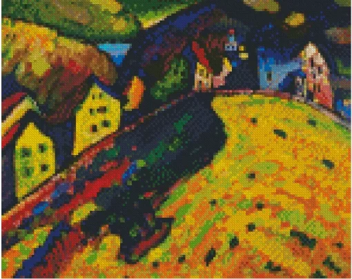 Houses At Murnau By Wassily Kandinsky Diamond Painting