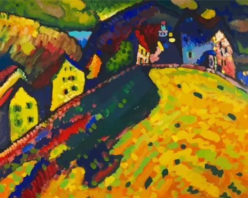 Houses At Murnau By Wassily Kandinsky Diamond Painting