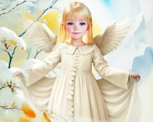 Little Blonde Angel Diamond Painting