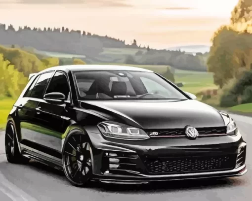 Luxury Black Vw Golf Gti Diamond Painting