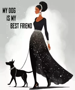 My Dog Is My Best Friend Quote Diamond Painting