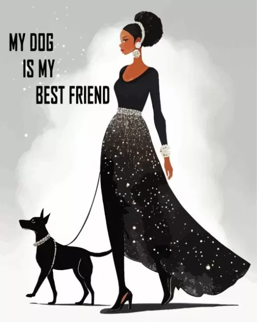 My Dog Is My Best Friend Quote Diamond Painting