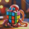 Octopus Playing With Rubiks Cube Diamond Painting