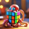 Octopus Playing With Rubiks Cube Diamond Painting