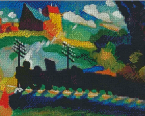 Railroad At Murnau By Wassily Kandinsky Diamond Painting