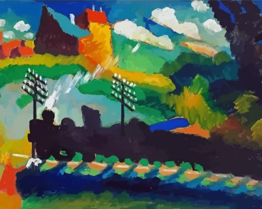 Railroad At Murnau By Wassily Kandinsky Diamond Painting