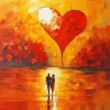 Abstract Autumn Heart Diamond Painting