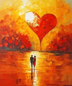 Abstract Autumn Heart Diamond Painting