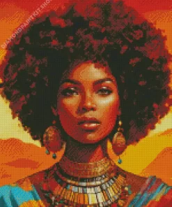 Aesthetic Afro Lady Diamond Painting