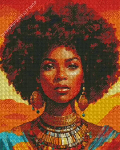 Aesthetic Afro Lady Diamond Painting