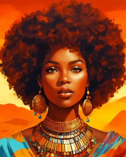 Aesthetic Afro Lady Diamond Painting