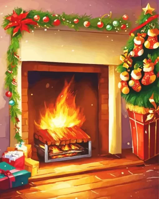 Aesthetic Fireplace Romantic Diamond Painting