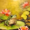 Aesthetic Frog On Lily Pad Diamond Painting