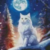 Aesthetic Full Moon And Cat Diamond Painting