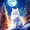 Aesthetic Full Moon And Cat Diamond Painting