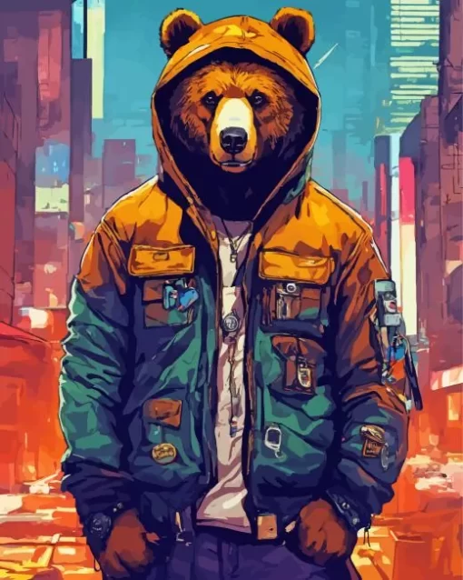 Gangsta Bear Art Diamond Painting