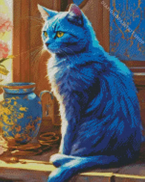 Baby Blue Cat Diamond Painting