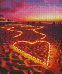 Beach Heart Diamond Painting