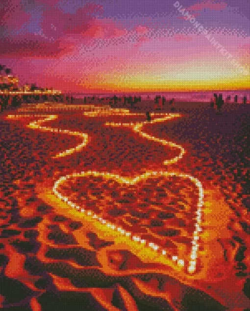 Beach Heart Diamond Painting