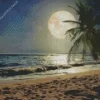 Beach With Moon Diamond Painting