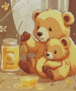 Bear Eating Honey Diamond Painting