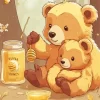 Bear Eating Honey Diamond Painting