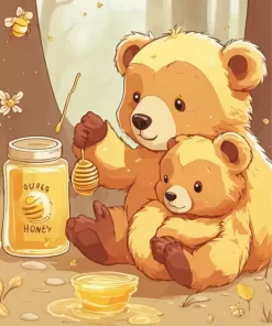 Bear Eating Honey Diamond Painting