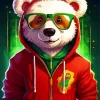 Bear Wearing Glasses Diamond Painting