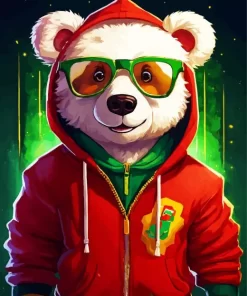 Bear Wearing Glasses Diamond Painting