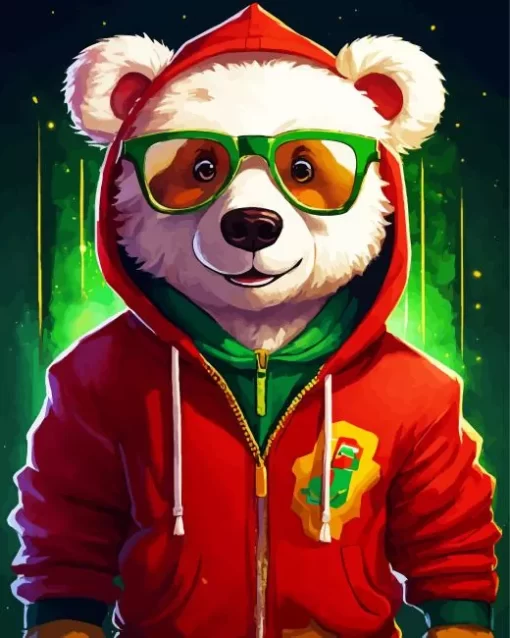 Bear Wearing Glasses Diamond Painting