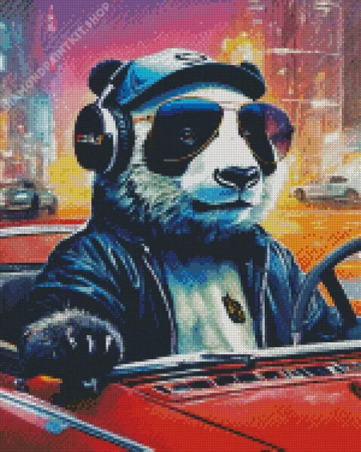 Bear With Headphones Diamond Painting