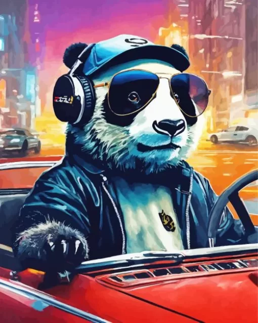 Bear With Headphones Diamond Painting