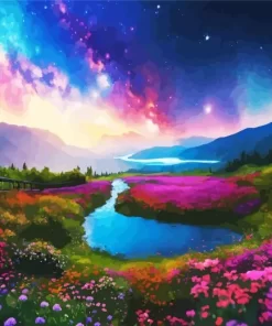 Beautiful Galaxy Landscape Diamond Painting