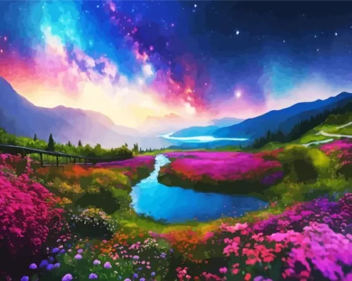 Beautiful Galaxy Landscape Diamond Painting