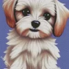 Blond Morkie Puppy Diamond Painting