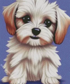 Blond Morkie Puppy Diamond Painting