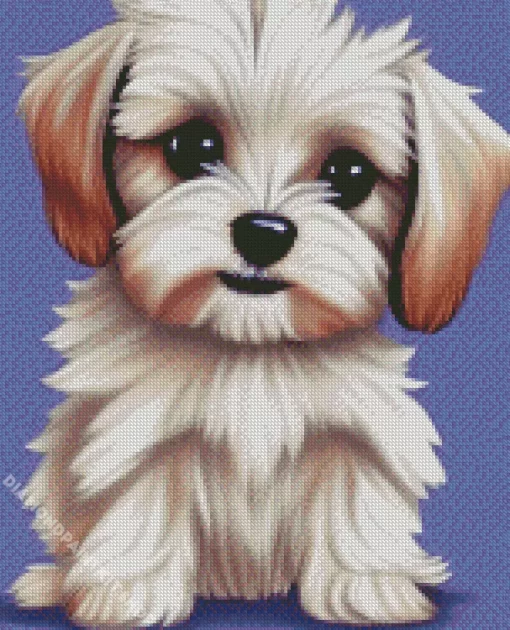 Blond Morkie Puppy Diamond Painting