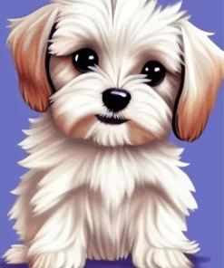 Blond Morkie Puppy Diamond Painting