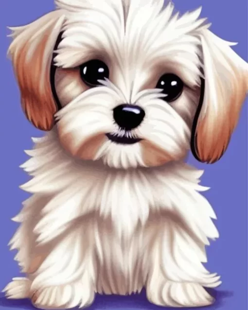 Blond Morkie Puppy Diamond Painting