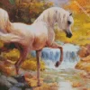 Blonde Arabian Horse By The River Diamond Painting