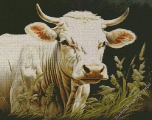 Blonde Cow Diamond Painting